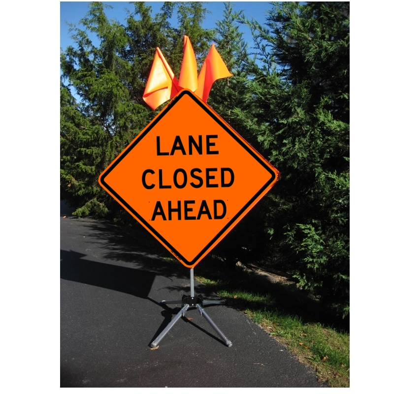 Lane Closed Ahead  - 48 x 48 Roll Up Sign 